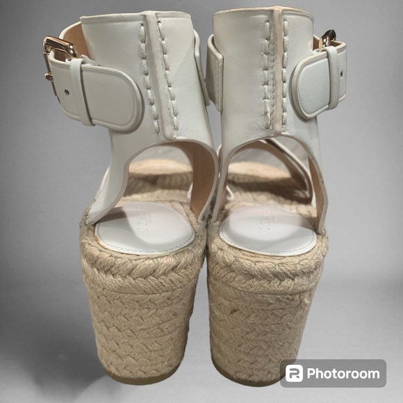 Coach Primrose platform Jute Espadrille Leather Sandal Size 8 - Picture 6 of 11